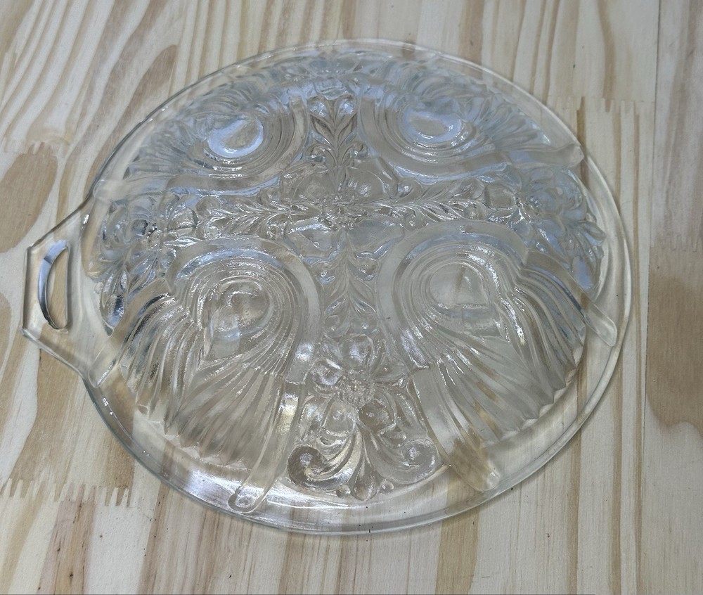 Serving Dish Tray Divided Clear Glass Small