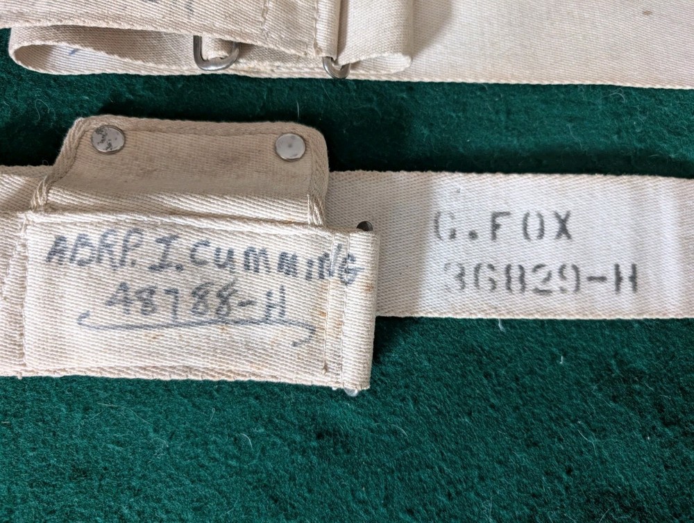 WW2 era RCN White Belts X 2