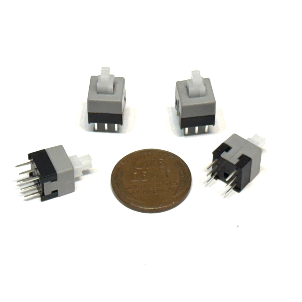 4 x Push Button Latching Tactile Switch 8.5 x 8.5mm gray lock Button 6-Pin E230