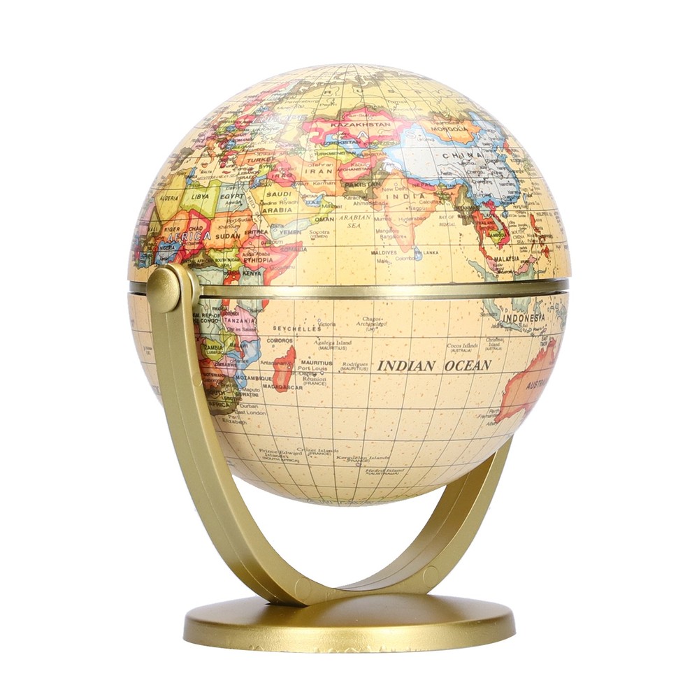 Mini World Map Globe English Edition Desktop Rotating Earth Geography Globe WT