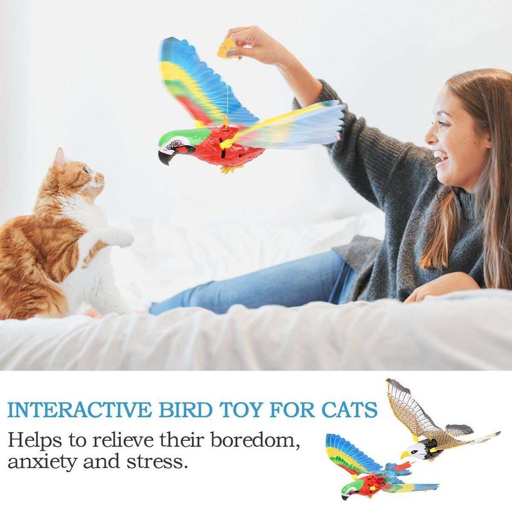 Interactive Simulation Bird Cat Toy Flying Eagle Electric Hanging Toy for Cat