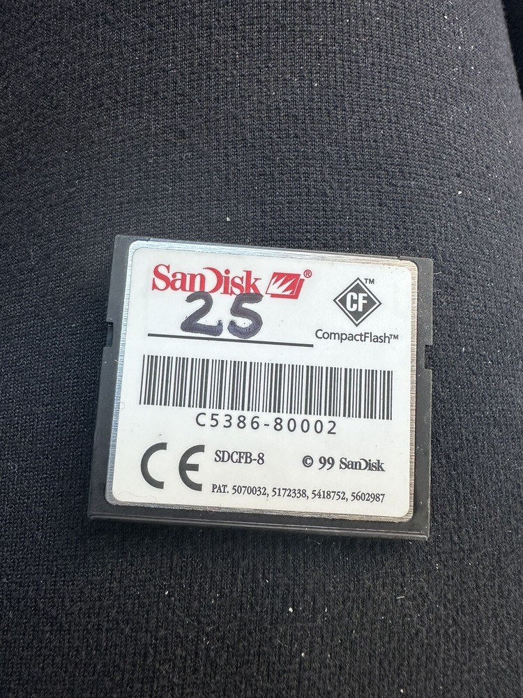 SanDisk 8MB MEGABYTE CF Compact Flash Camera Memory Card