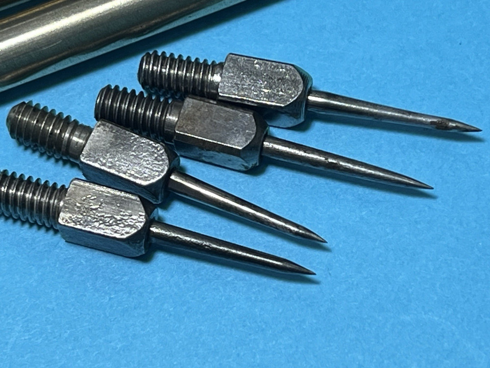 vintage brass scribe machinist 2 tools w/replaceable tips hobbyist folder pins