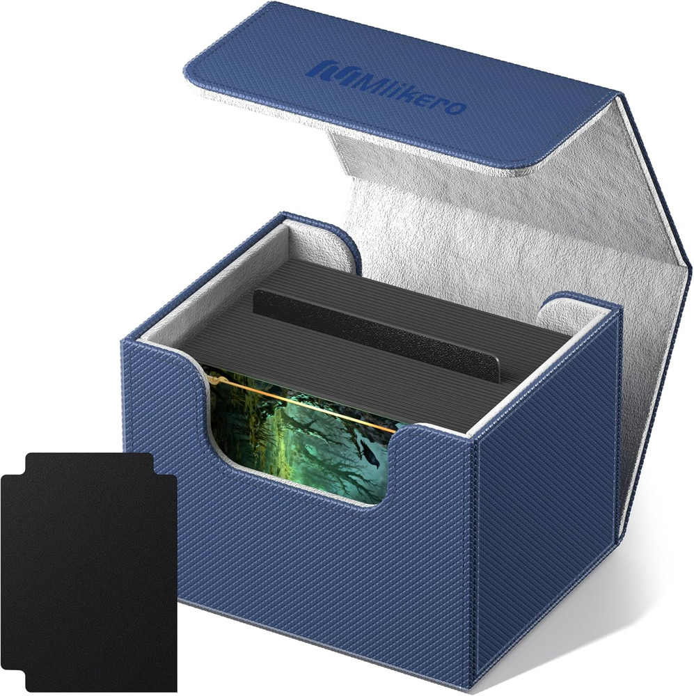 Card Deck Box, Commander Deck Box Holds 100+ Double-Sleeved Cards with Divider,