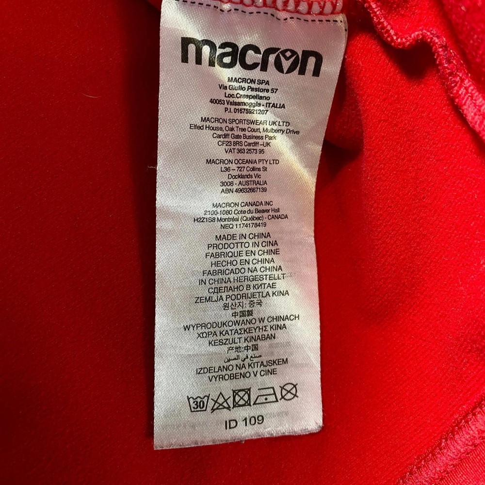 MACRON Jacket Men's Medium Red DWFA Academy Zip Polyester