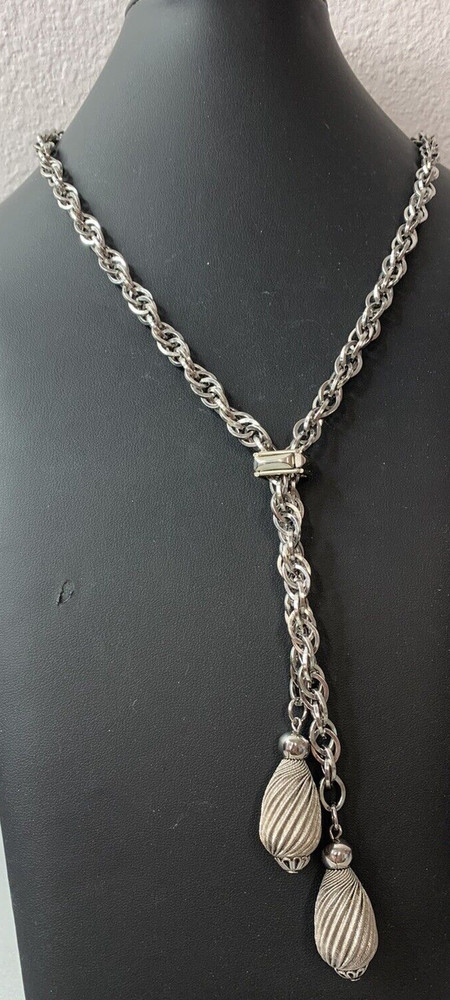 Silver Tone Tassel Necklace