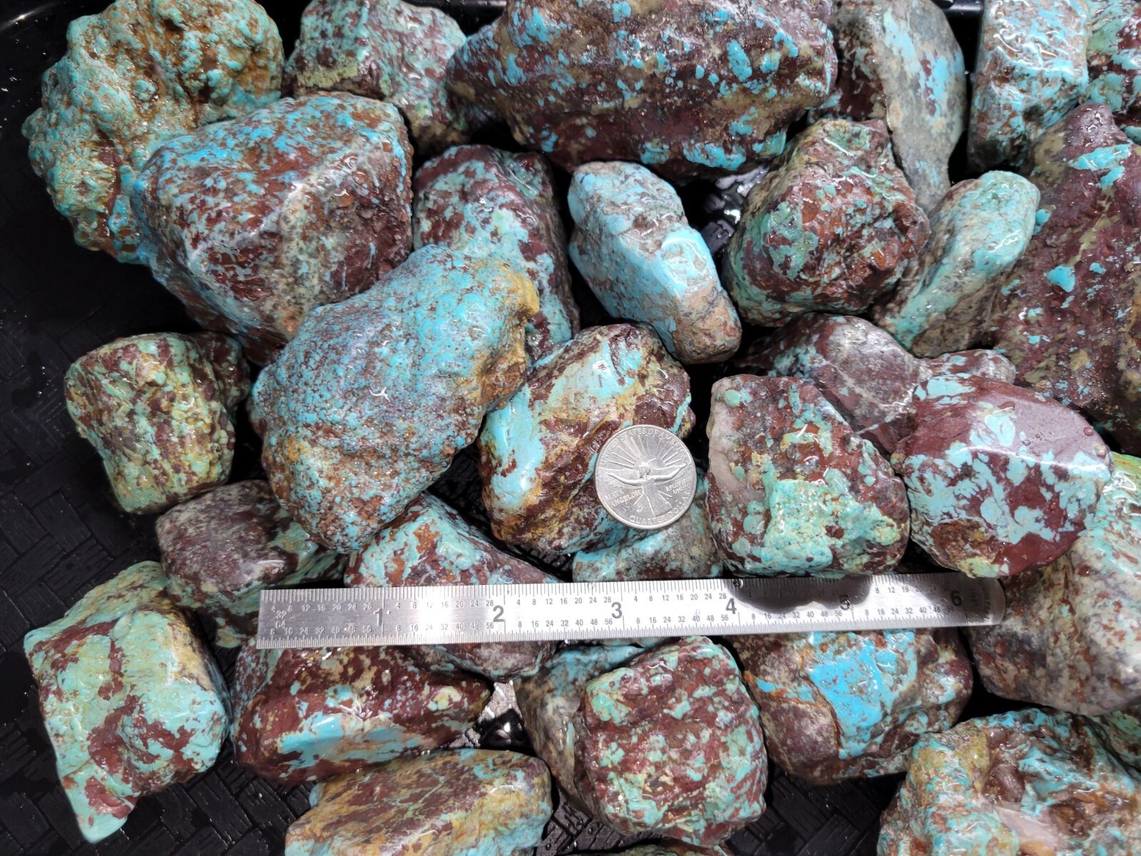 RARE Large Natural Bisbee Arizona Turquoise Rough Nuggets Half Pound
