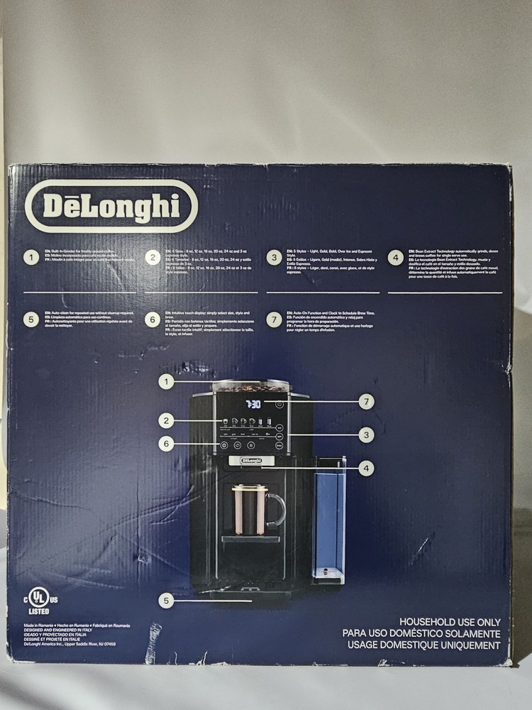 De'Longhi TrueBrew Automatic Coffee Maker w/ Bean Extract Technology-Black Matte