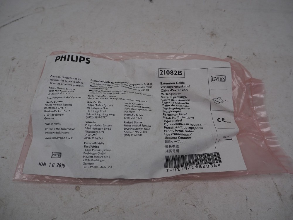 Philips Temperature Probe Extension Cable 21082b Free Ship NEW