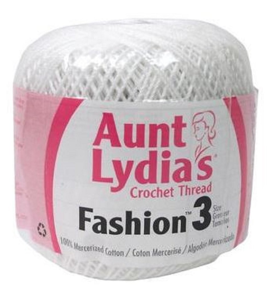 Aunt Lydia's Crochet Thread - Size 3 - (2-Pack) White 3,