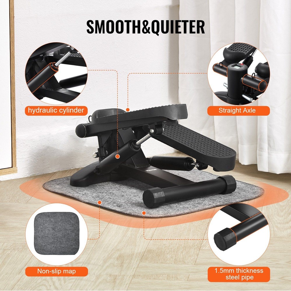 Versatile Hydraulic Mini Stepper with Resistance Band for Home Use