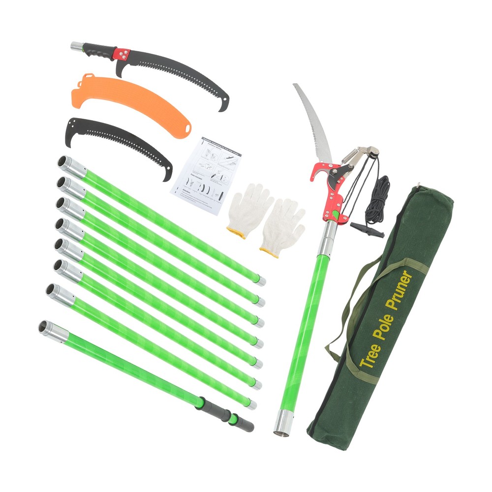 1 × 30ft Pruner Saw Combination Extendable Tree Trimmers Section 9 Green New
