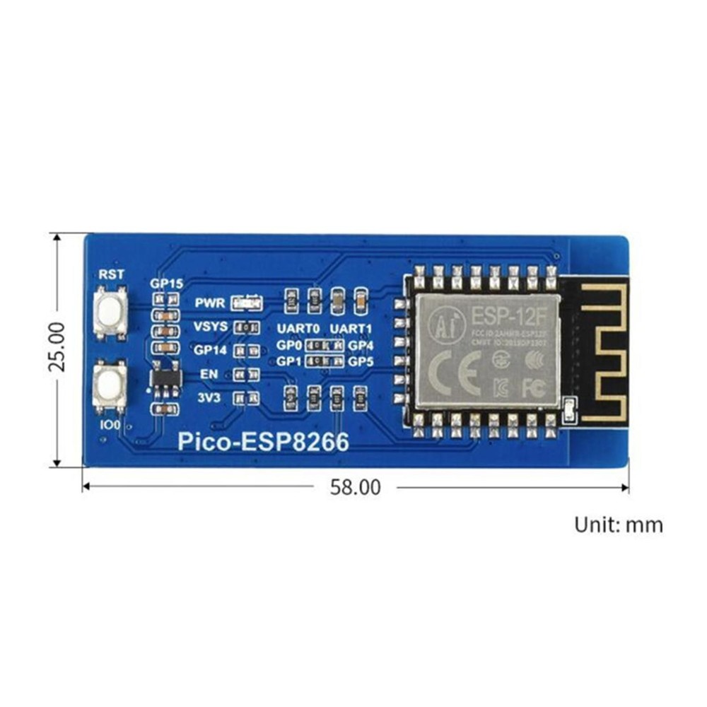 TCP/UDP Supported ESP8266 WiFi Module Expansion Board For Raspberry Pi Pico A