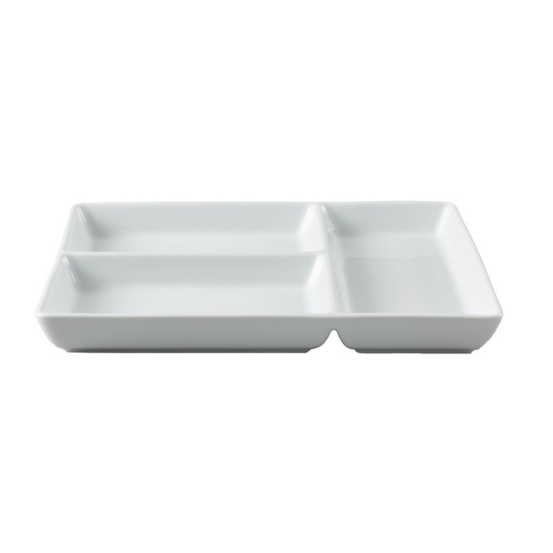 White Porcelain Divided Tray Microwave Safe Dishwasher Safe Oven Safe Serving US