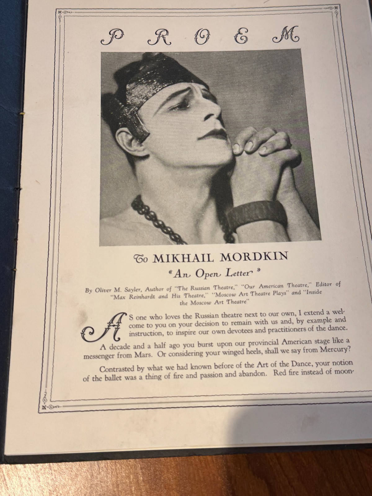VINTAGE! Mikhail Mordkin & his Russian Ballet - 1926 Illustrated Program