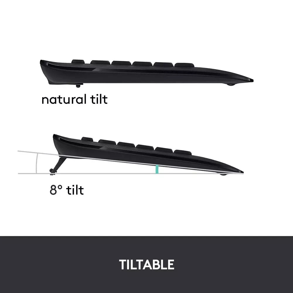 Logitech Advanced COMBO Keyboard and Mouse Combo Desktop – Black (920-008701)