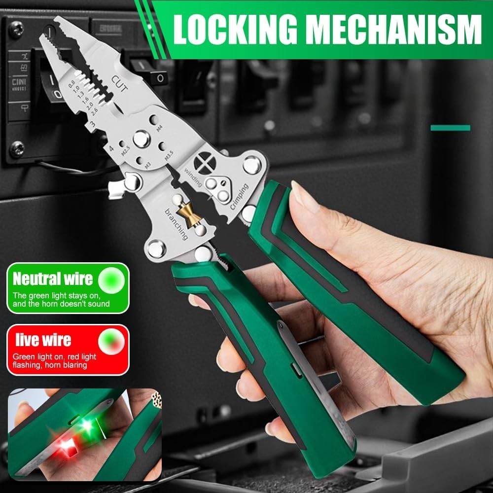 18 IN 1 Foldable Wire Stripper Tester​​ Multi-Function Plier with Voltage Tester