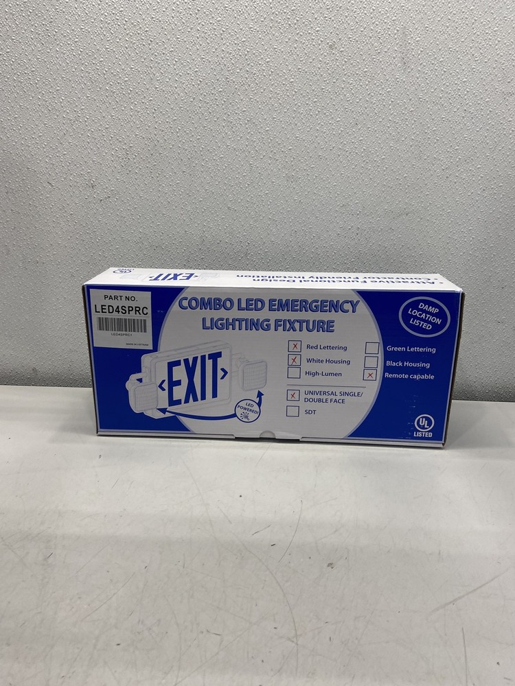 Unbranded Combination Red Exit/Lighting Unit LED4SPRC
