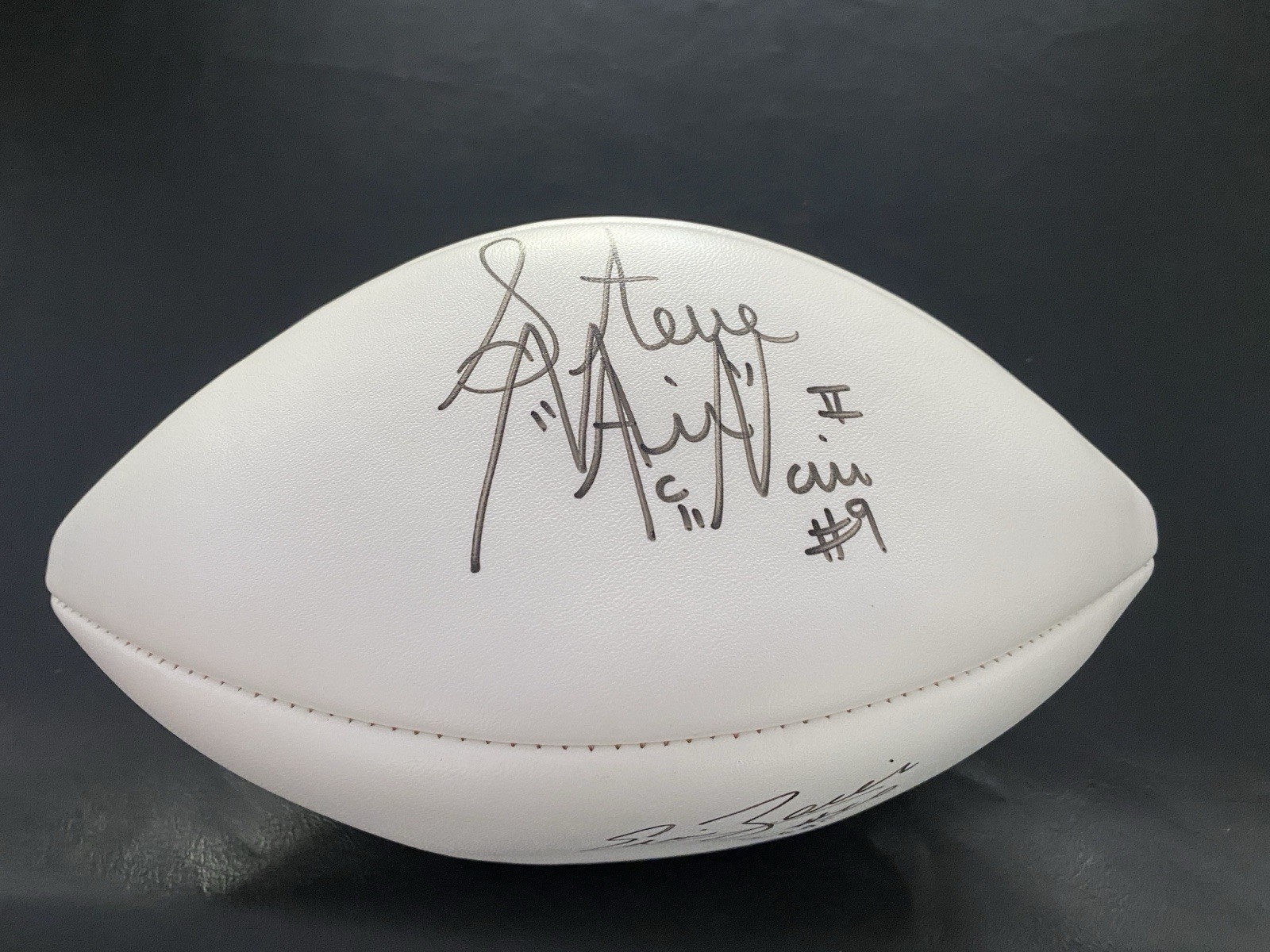 Steve McNair & Zach Zeier Dual Signed Wilson NFL Football Autographed Ball
