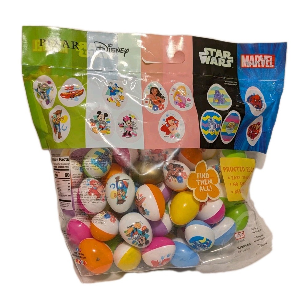 Disney Pixar Star Wars Marvel Easter Egg Hunt Candy Stickers 80 Count