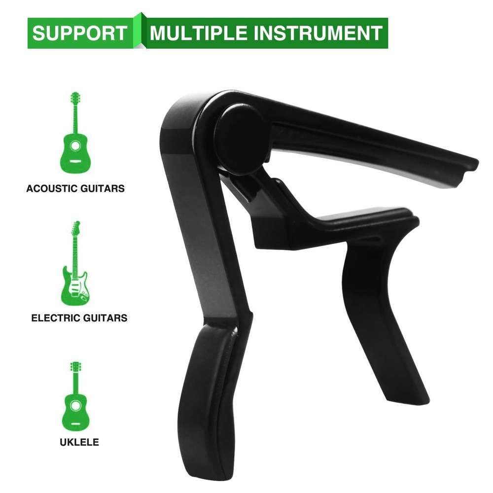 Guitar Capo for 6String Acoustic & Electric Guitars Black Accessory
