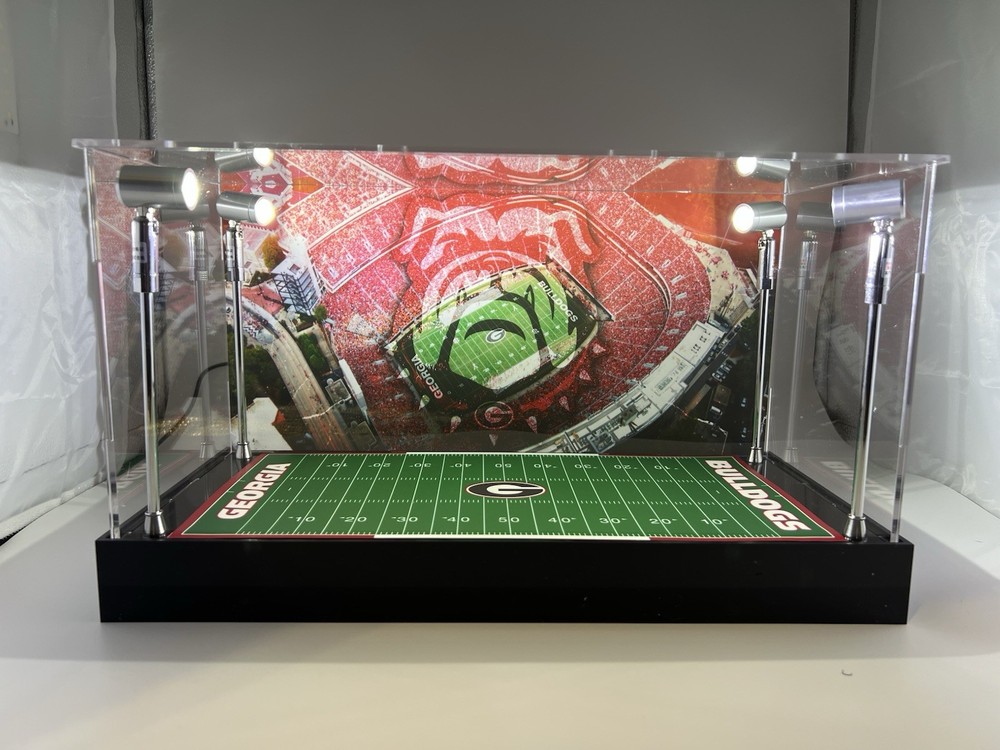 Georgia Bulldogs Custom 2 Mini Helmet Display Case W/ LED Lights