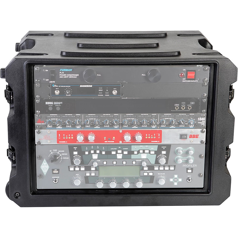 Gator G-Pro Roto Mold Rolling Rack Case Black 8 Space