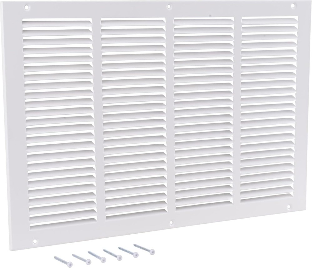 Versatile 20x12 Solid Steel Return Air Grille for Wall or Ceiling Installations