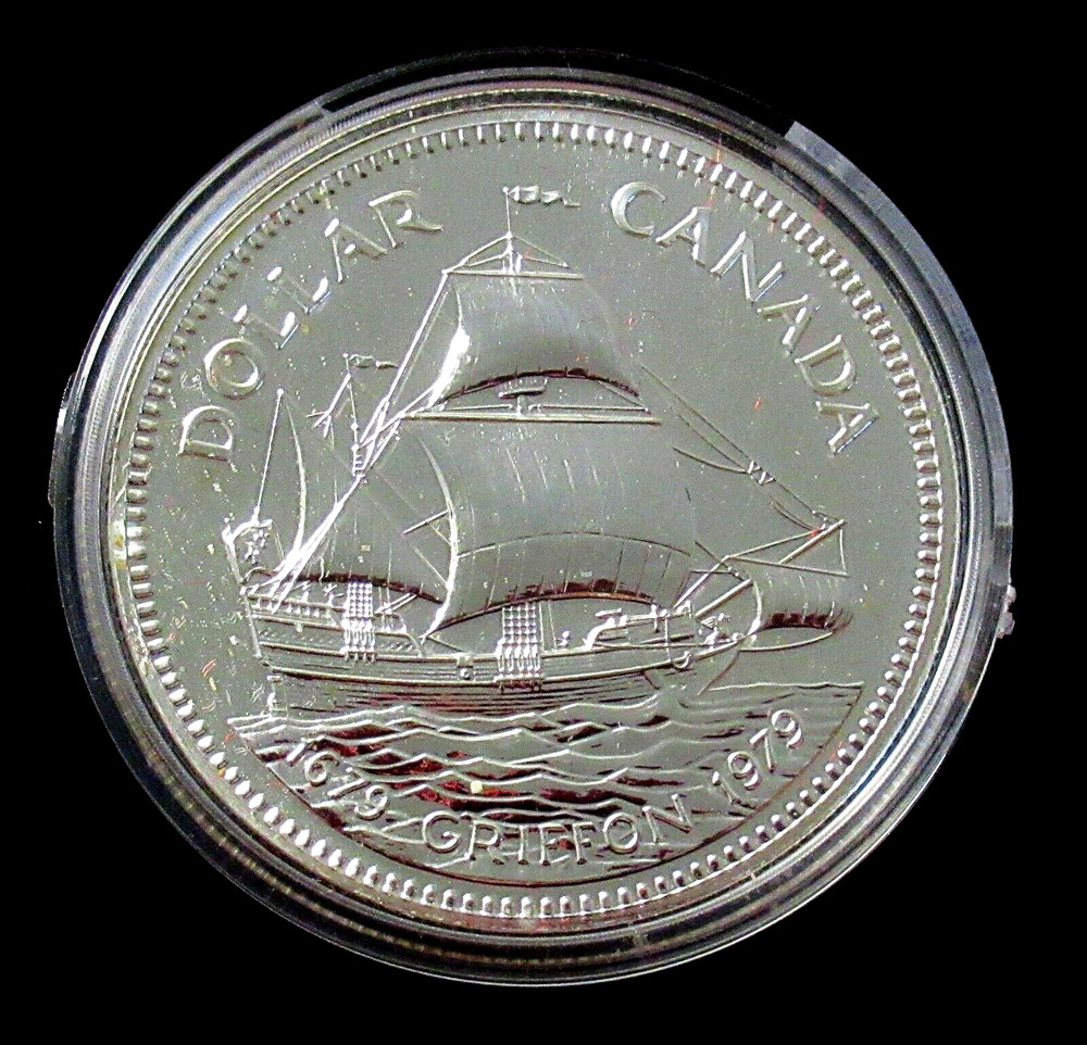 Canada: 1982 Silver Proof $1 Ships Explorers Griffon in Original Box