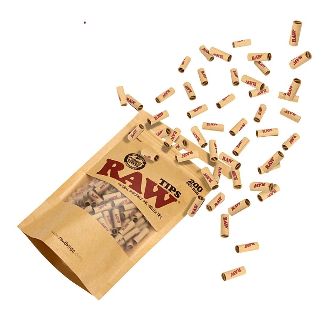 Raw Filter Tips Natural Unrefined Filters, Full Bag of 200 Raw Tips