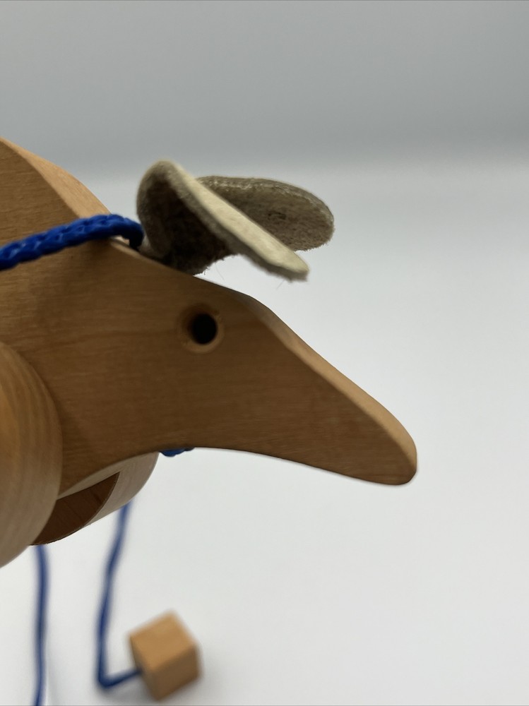 Vintage Wooden Armadillo Pull Toy 10" By Bauddin