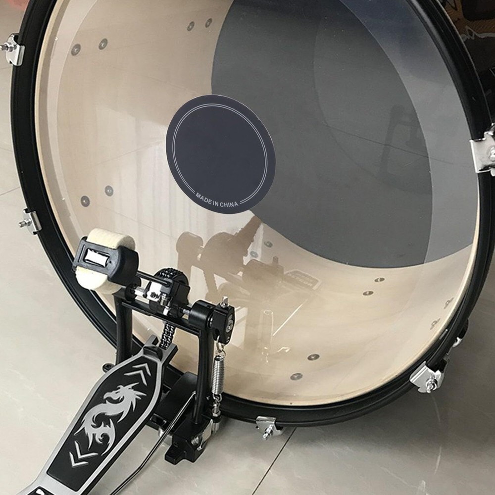 Single Pedal Patch 2PCS Black Self-Adhesive Drumhead Patch Protector for Kick...