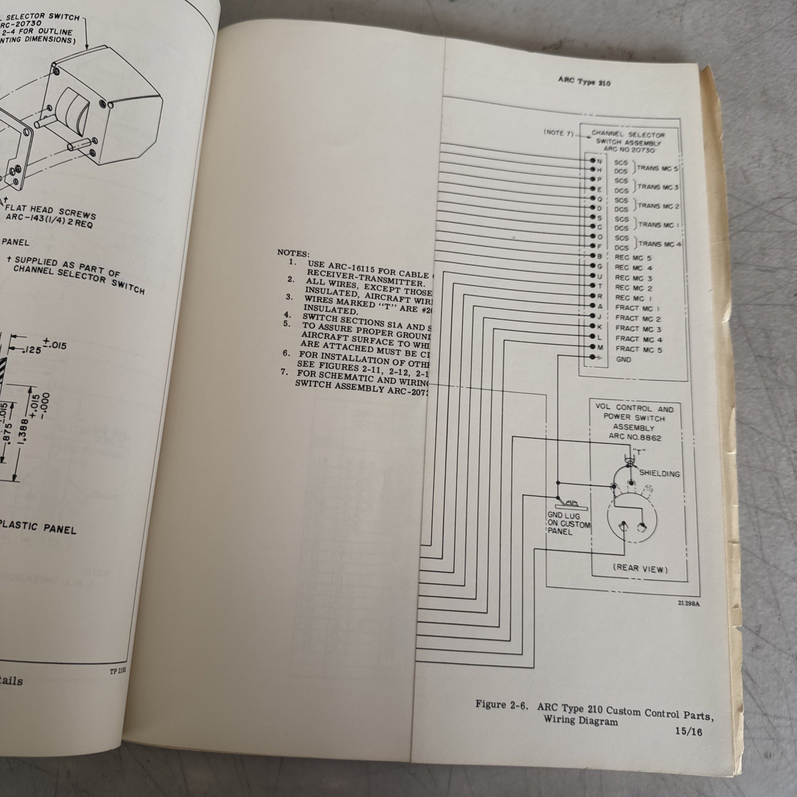 Aircraft Radio Corp. Pre Instruc. for ARC Type 210 VHF Com. Equipment 1958