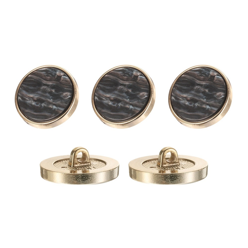 5Pcs Round Button, 25mm/1" Resin Decorative Pattern Button, Black