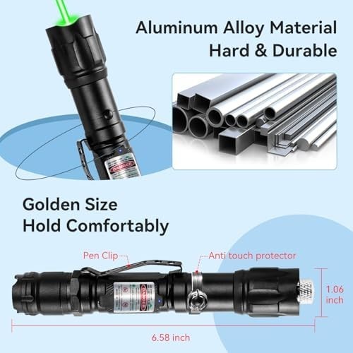 Rechargeable Green Laser Pointer, Long Range Laser Pointer Pen High Power