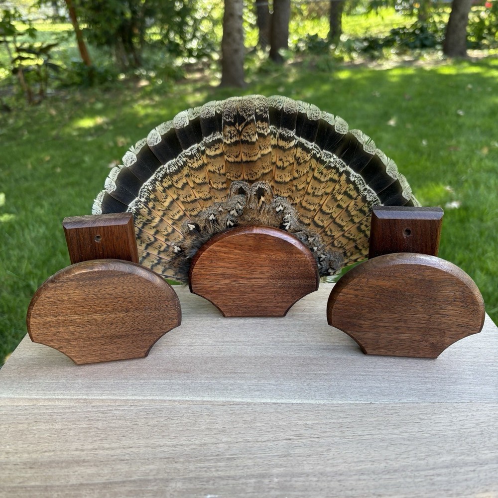 Grouse Tail Fan Plaque, Walnut