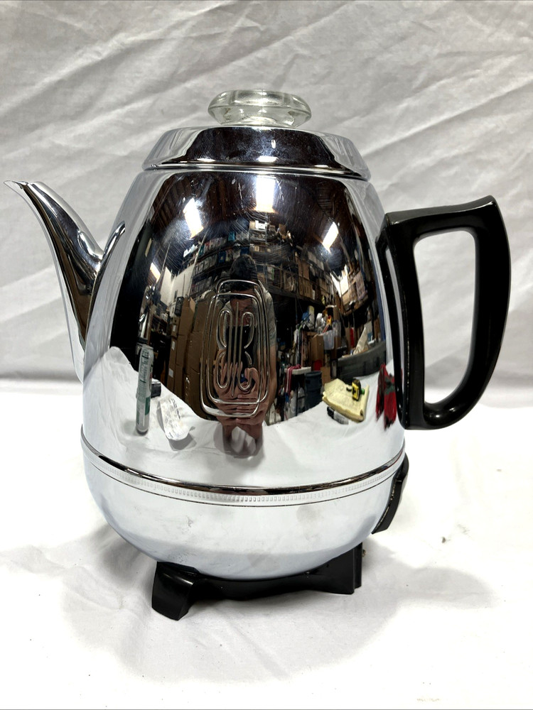 1950s General Electric Model P410A Automatic Percolator Pot Belly - Working