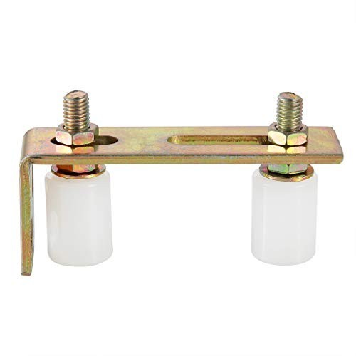 Adjustable Slide Gate Guide Roller Set with L Post Bracket, Dual Nylon Rollers,