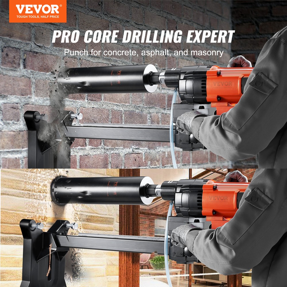 10in Electric Diamond Core Drill Machine Concrete Core Drill Rig Casters 2500W