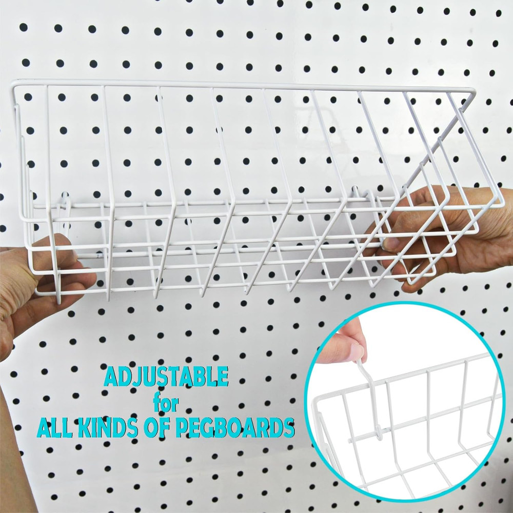 Peg Board Organizer 21 Pack, Pegboard Accessories with Baskets Cups Hooks - 1...