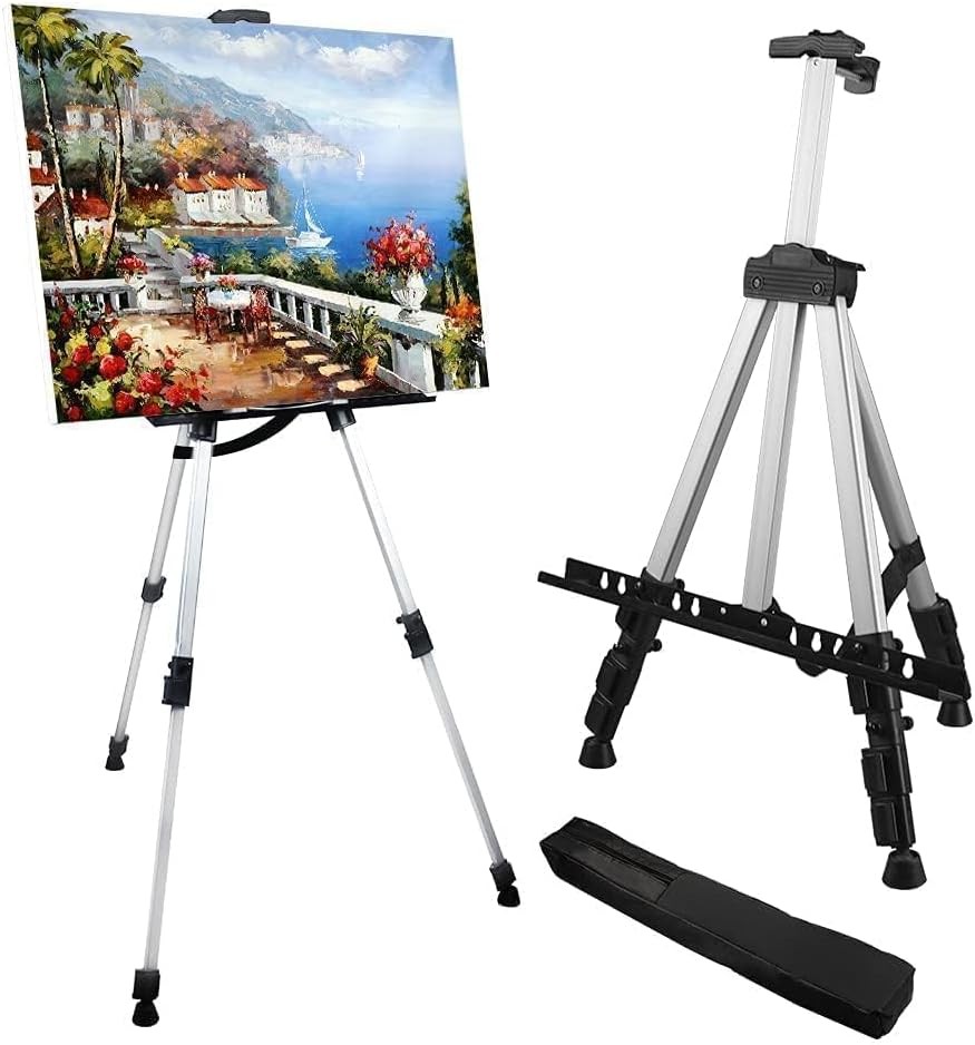 Art Easel Stand for Painting and Sign - RRFTOK Aluminum 66 Inch Metal Tripod Adj