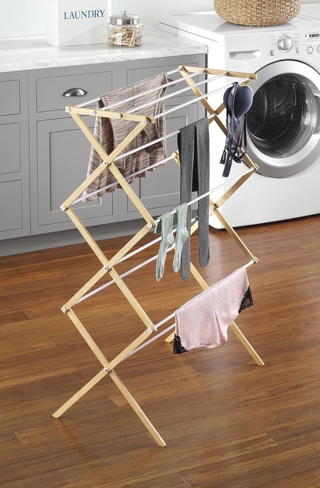 Foldable Clothes Drying Rack: 3 Tier Laundry Drying Rack, Collapsible Drying