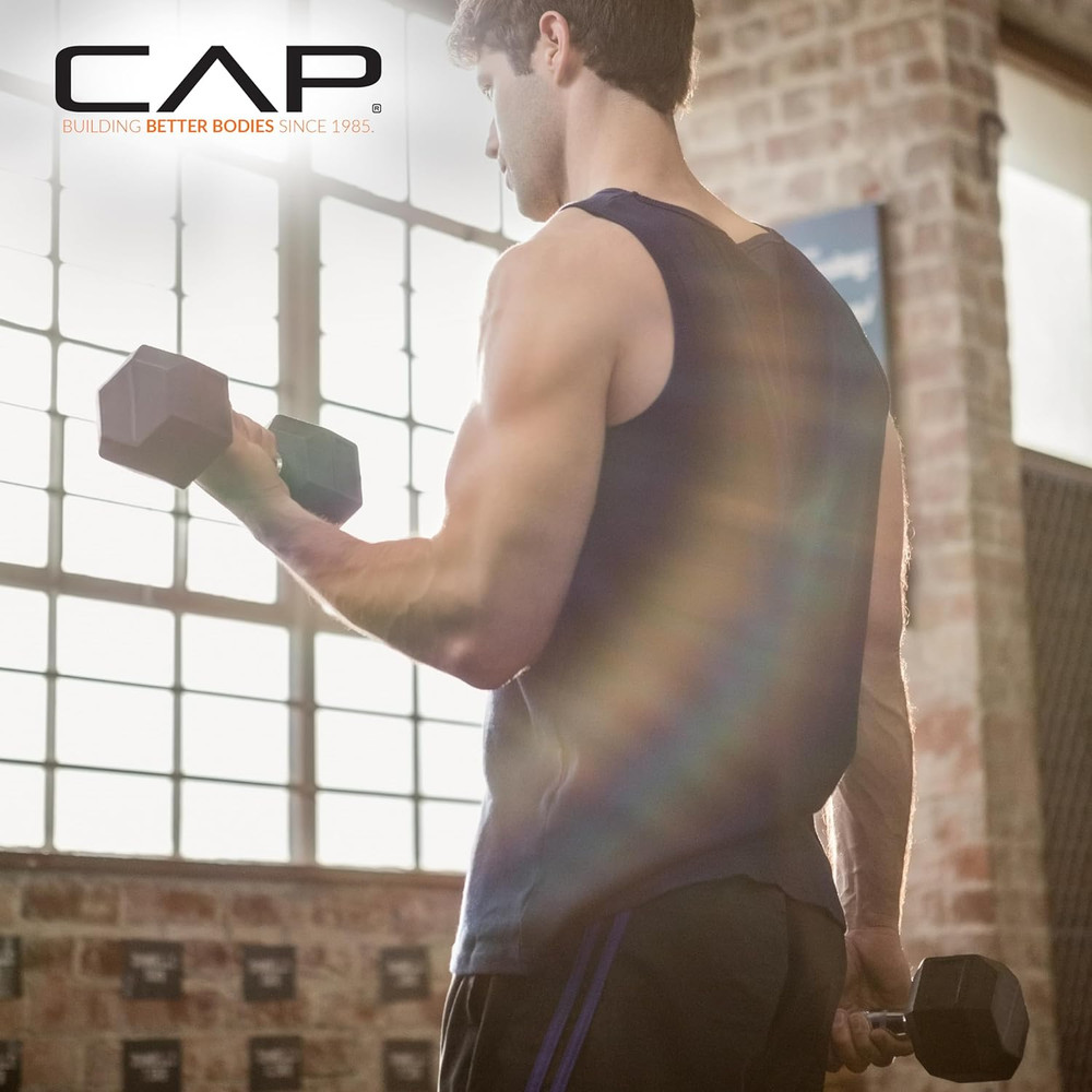Coated Hex Dumbbell Weight - Single | 10-120 Lbs | Multiple Options