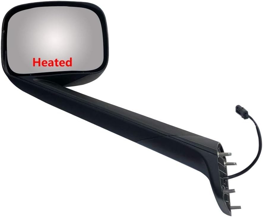 Hood Mirror Left Side Black for Freightliner Cascadia 2018+ Replacement