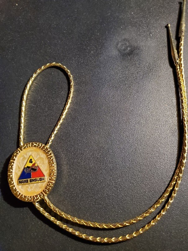 4th Armored Div. Bolo Tie "NAME ENOUGH" WWII
