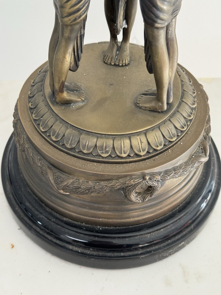 FRENCH CLASSICAL BRONZE CENTER PIECE WITH MARBLE BASE