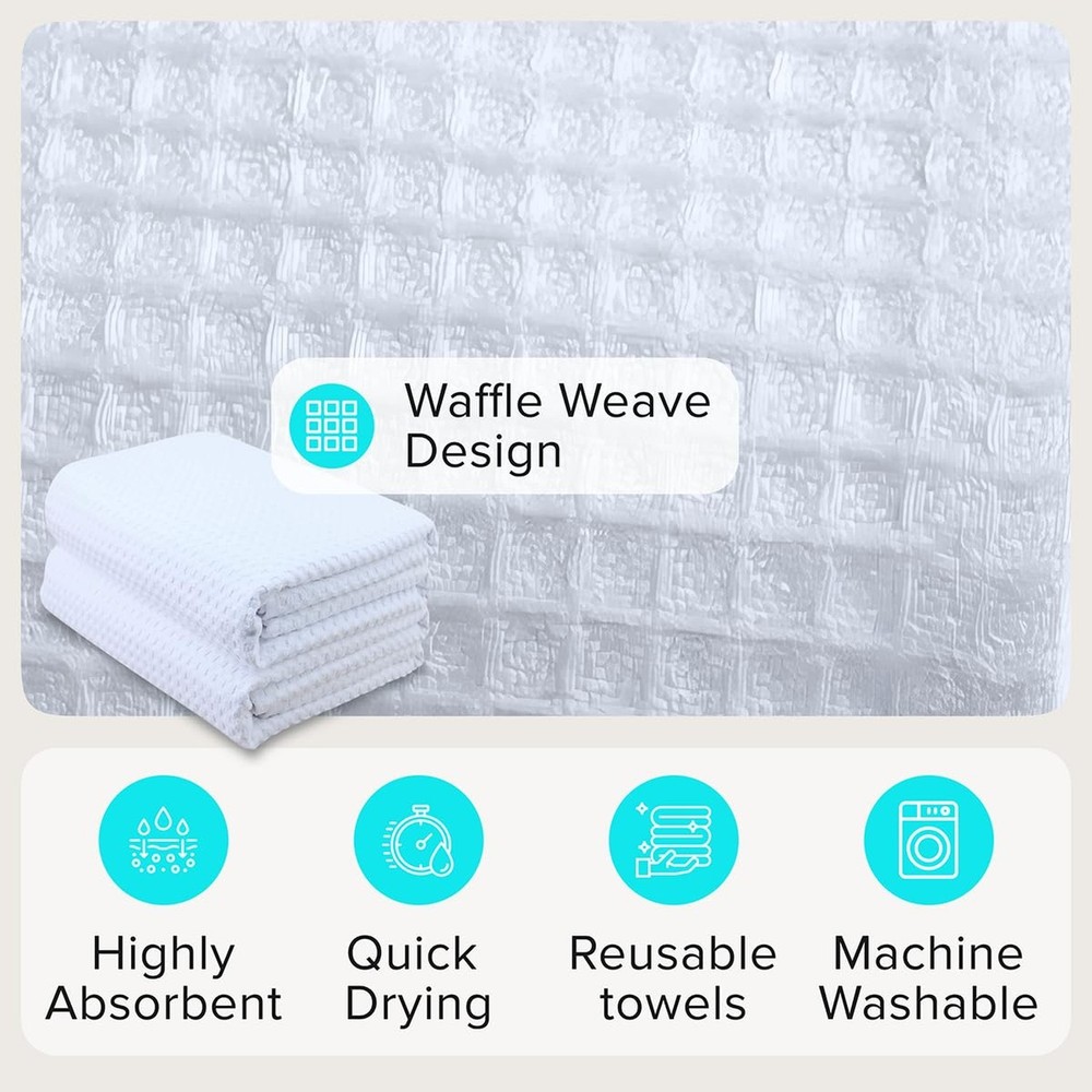 Sauna Blanket Insert Towel - 2 Pack Soft White Cotton Waffle - Comfortable an...