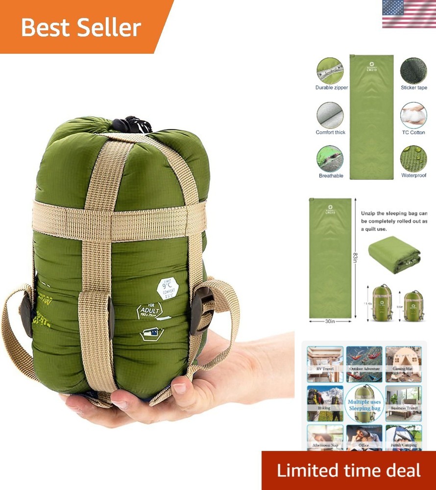 Durable Lightweight Sleeping Bag with Compression Sack - Great for Outdoor Fun