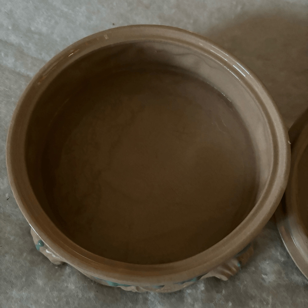 Vintage Covered Pottery Bowl