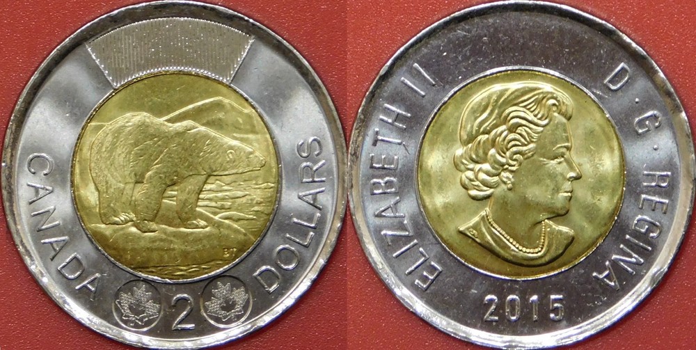 Brilliant Uncirculated 2015 Canada 2 Dollars From Mint's Roll